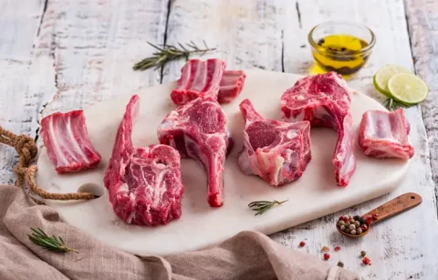 Free Range Mutton Rib Chops (Serves: 3 - 4 Pieces: 8 to 9 460 - 480 Gms)
