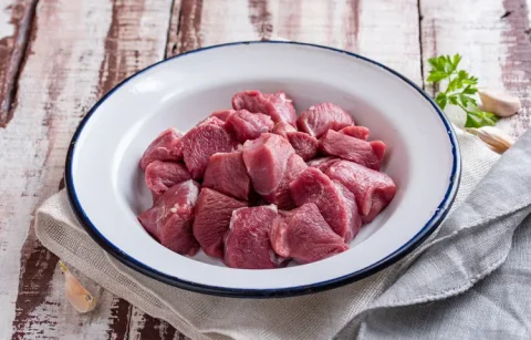 Free Range Mutton Boneless (Serves: 1 - 2 Pieces: 12 to 14 240 - 250 Gms)