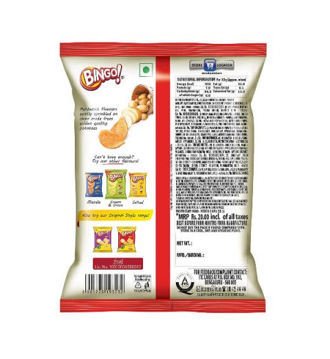Bingo Potato Chips Tomato Chips, (52 gm)