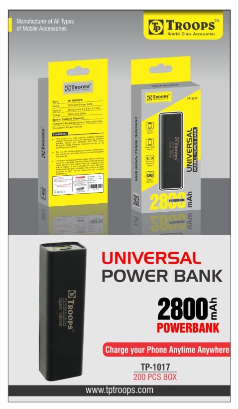 Troops Tp-1017 2800mah Power Bank Black