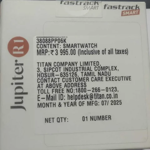FASTRACK SMART WATCH JUPITER R1C3.5CM ULTRA UV DISPLAY