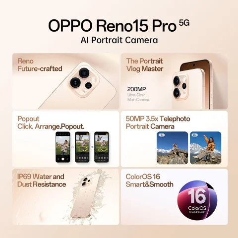 OPPO RENO 15 PRO 5G SUNSET GOLD 12/256