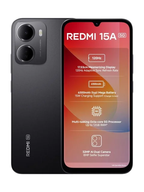 REDMI 15A (Ace Black, 128 GB) (6 GB RAM)